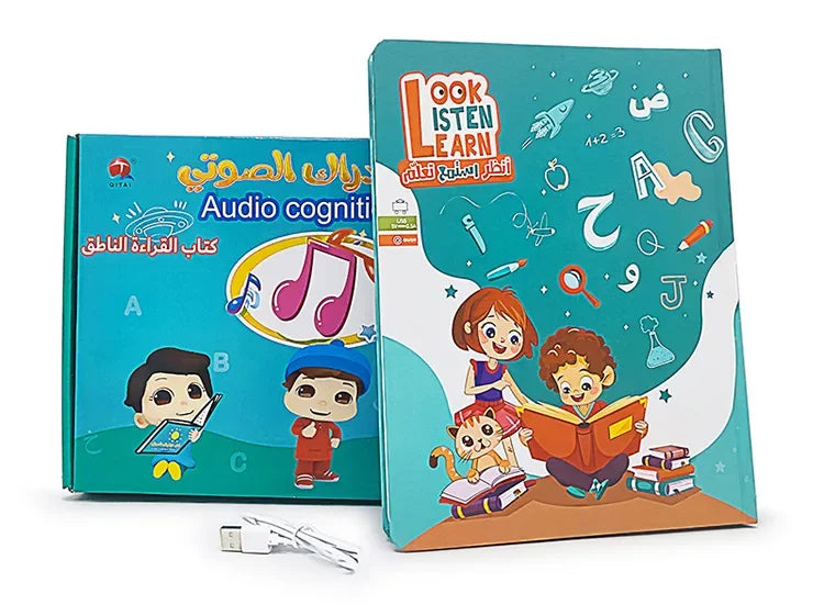 Arabic English Point Reading Puzzle Audio Book Early Education Montessori Toy