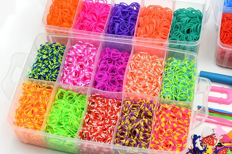 Creative Colorful Loom Bands Bracelet Making Kit DIY Rubber Band Craft Toys for Girls