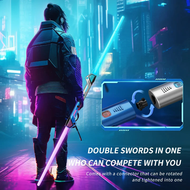 Children's Colorful Telescopic Glowing Music Laser Sword 2-in-1 Rotating Light Toy
