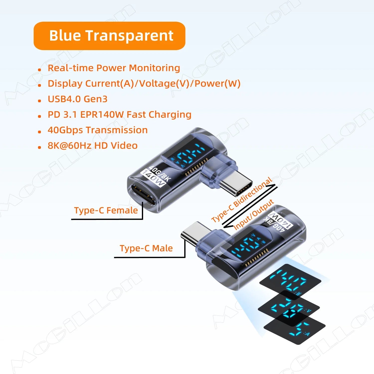 CowLost | product_id-transparent-led-usb4-0-type-c-to-c-otg-adapter-40gbps-8k-60hz-5a-fast-charging-140w-pd-for-iphone-16-15-macbook-pro |17