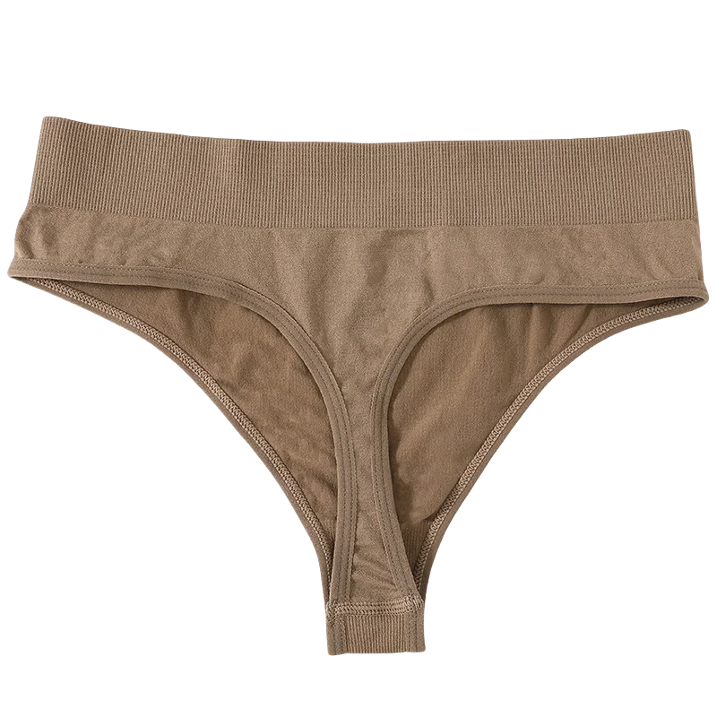 CowLost | 2pcs-set-seamless-panties-sexy-women-underwear-g-string-thong-high-waist-solid-color-lingerie-sexy-female-underpants-intimates |4