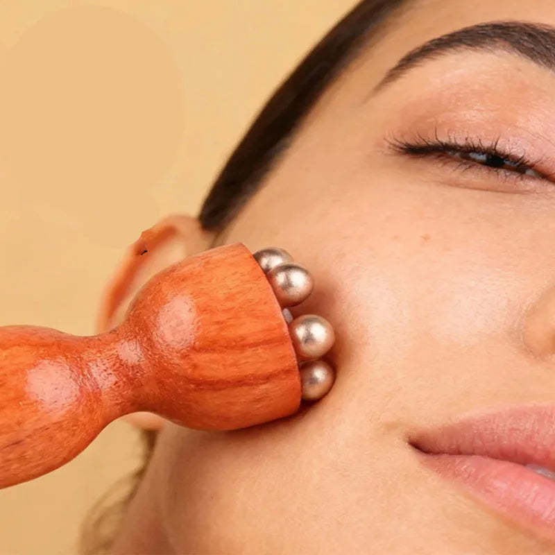 CowLost | eye-massage-tool-face-massager-wood-brass-small-lotus-eye-care |10