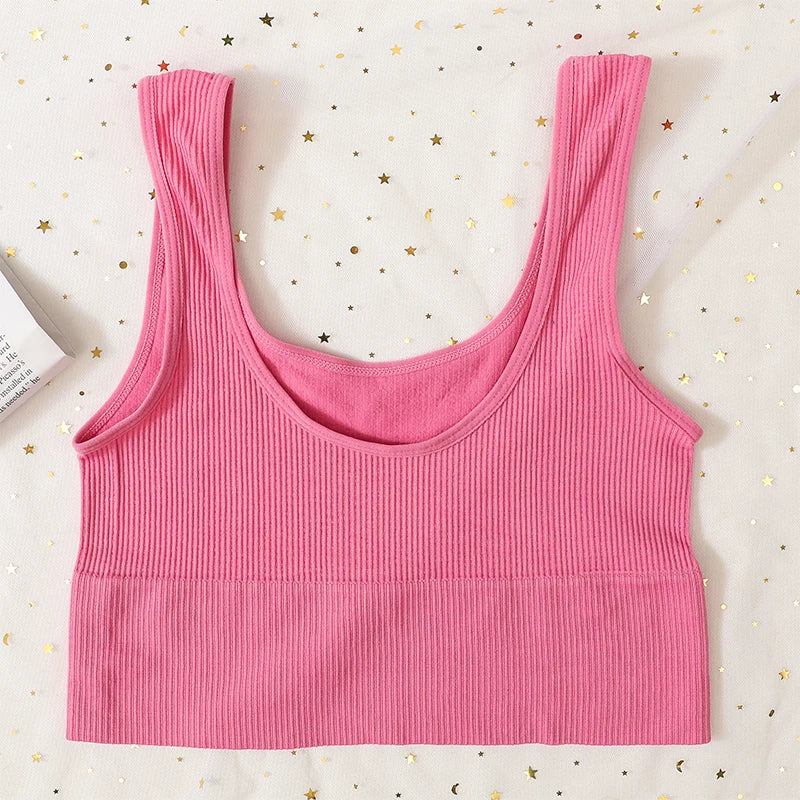 CowLost | product_id-seamless-ribbed-wireless-sports-bra-tank-top-crop-for-women |18