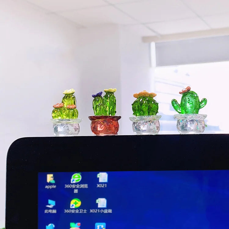 CowLost | 4pcs-resin-simulation-cactus-car-decoration-mini-succulent-decoration-home-office-desktop-computer-crafts-couple-small-gifts-toy |11