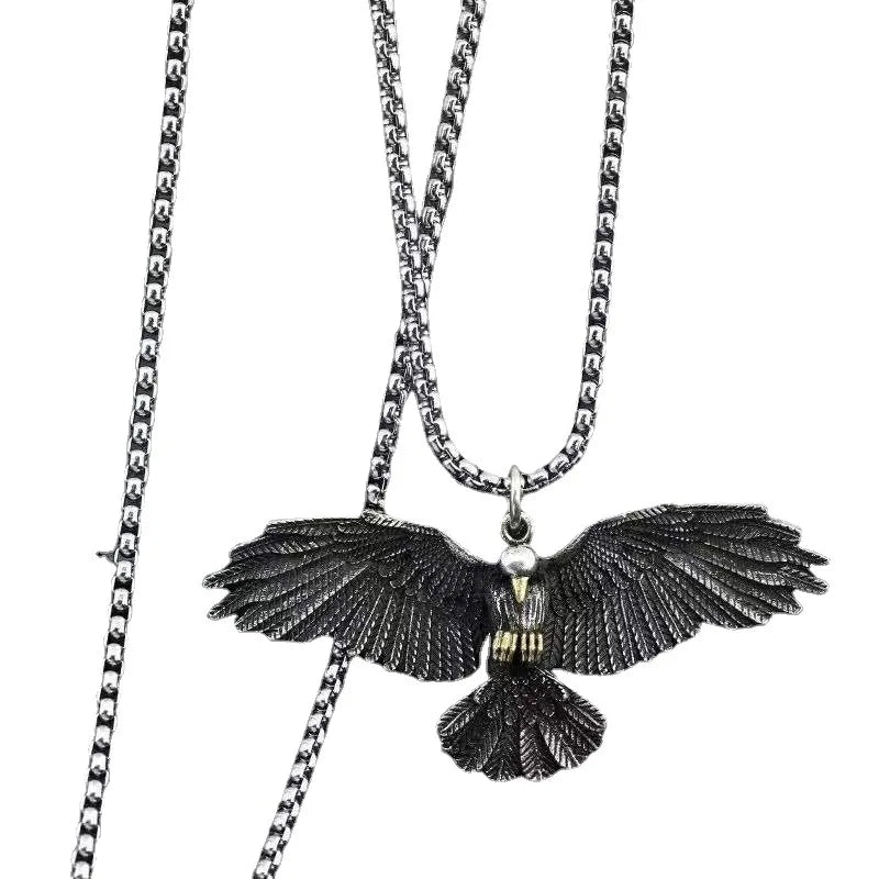 CowLost | product_id-2022-fashion-simple-compact-crow-raven-eagle-pendant-necklace-for-men-and-women |6
