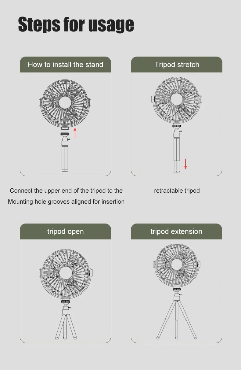 CowLost | product_id-usb-rechargeable-tripod-desk-fan-with-air-cooling-blower-and-night-light-for-camping-and-ceiling-use |20