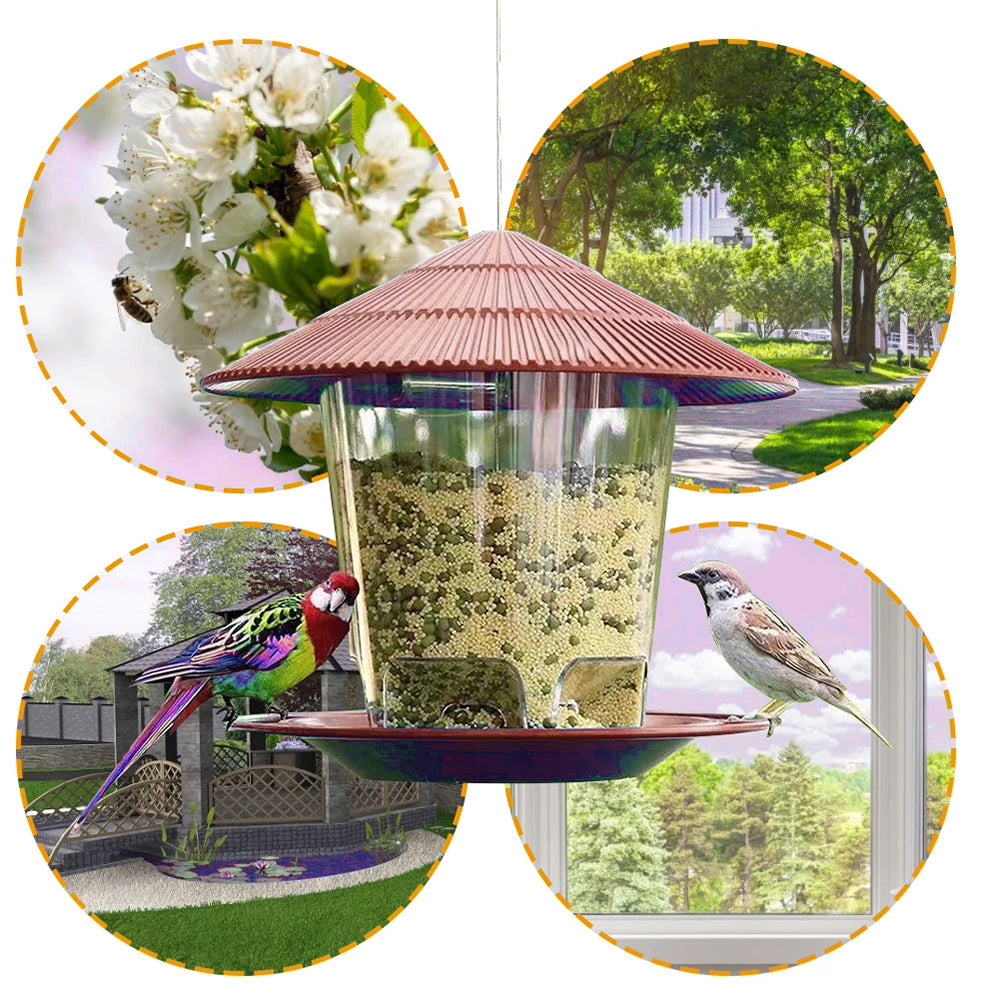Outdoor Hanging Bird Feeder Multiple Hole Nut and Seed Dispenser Container