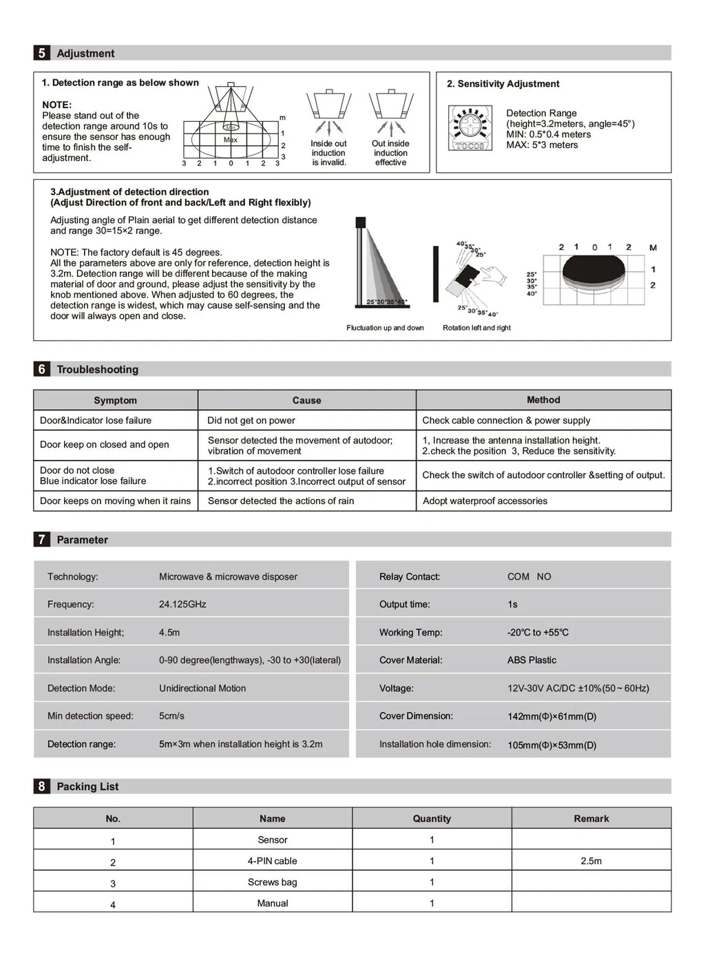CowLost | motion-sensors-product_id-automatic-gate-opener-microwave-motion-sensor-ceiling-mounted-unidirectional-human-sensor |4