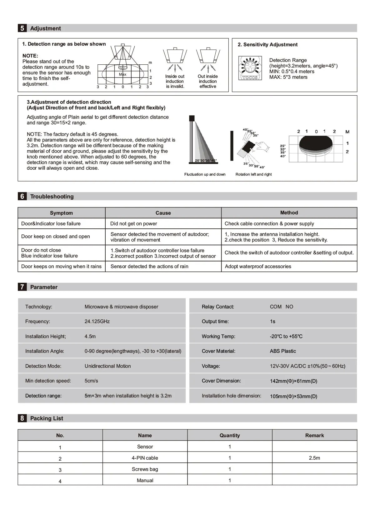 CowLost | motion-sensors-product_id-automatic-gate-opener-microwave-motion-sensor-ceiling-mounted-unidirectional-human-sensor |4