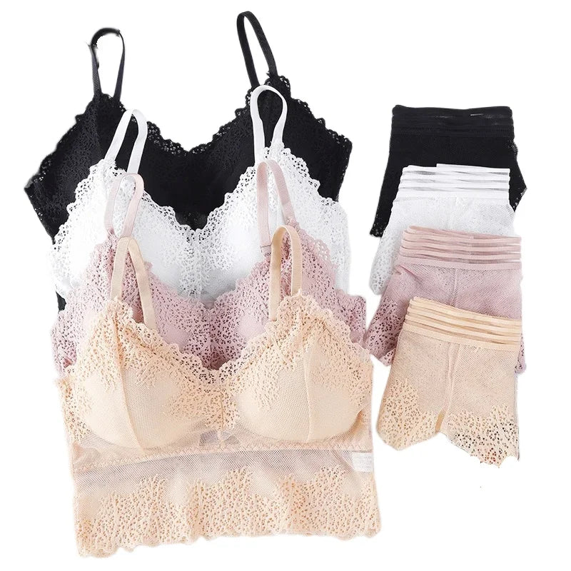 CowLost | product_id-women-lace-wireless-backless-bra-and-brief-set-sexy-lingerie-crop-top |1