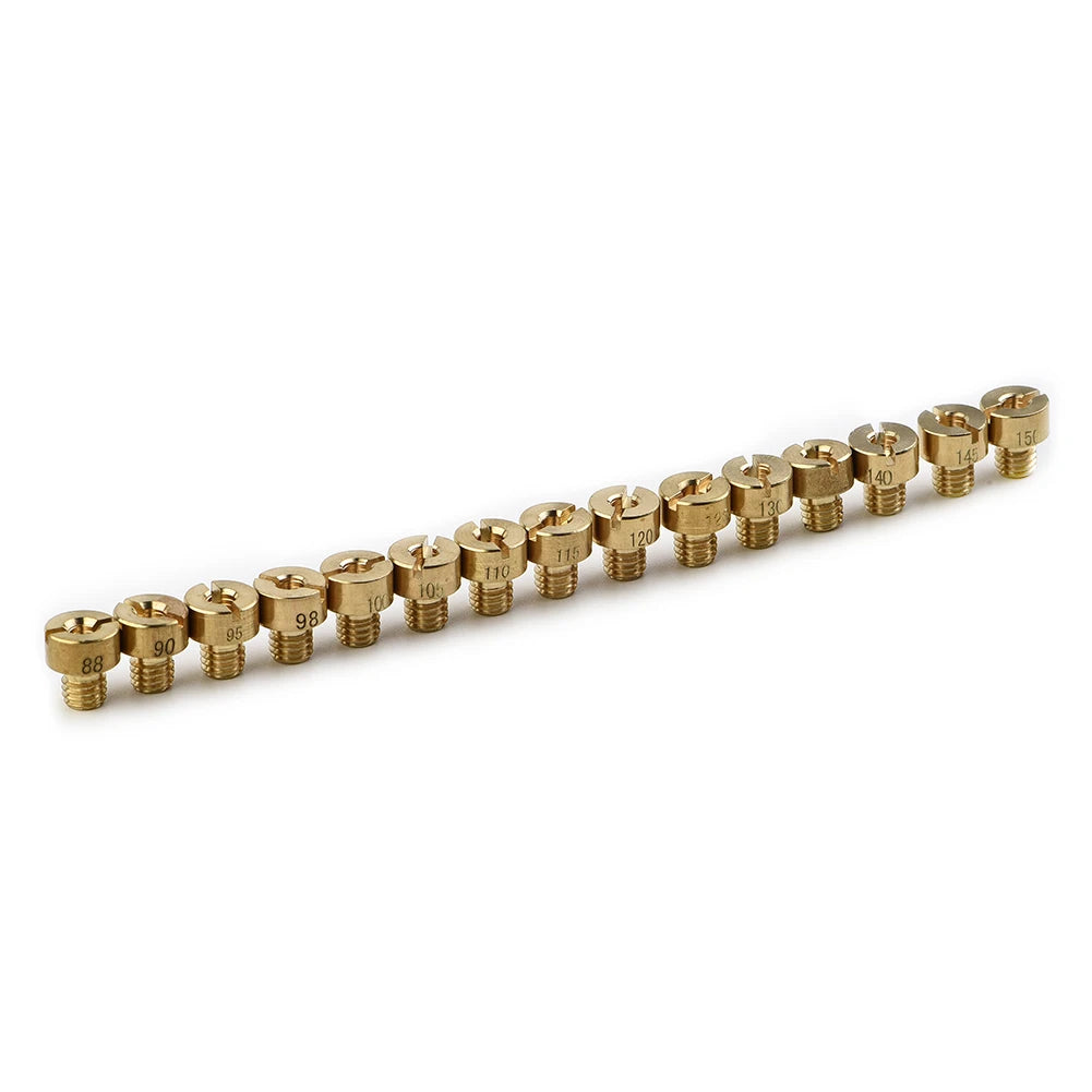 CowLost | 15pcs-carburetor-main-jet-m5-thread-for-mikuni-vm-tm-tmx-carburetor-injector-nozzle-size-25cc-250cc-engine-motorcycle-bike |3