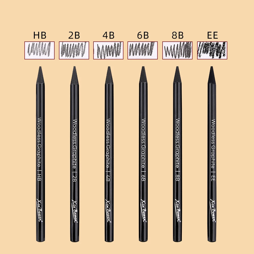 CowLost | wood-free-graphite-sketching-carbon-pencil-set |5