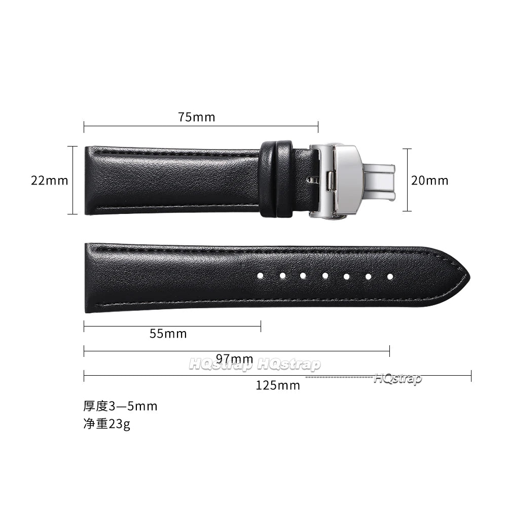CowLost | bracelets-product_id-pu-leather-watch-band-14-24mm-with-stainless-steel-butterfly-buckle-black-brown-strap |10