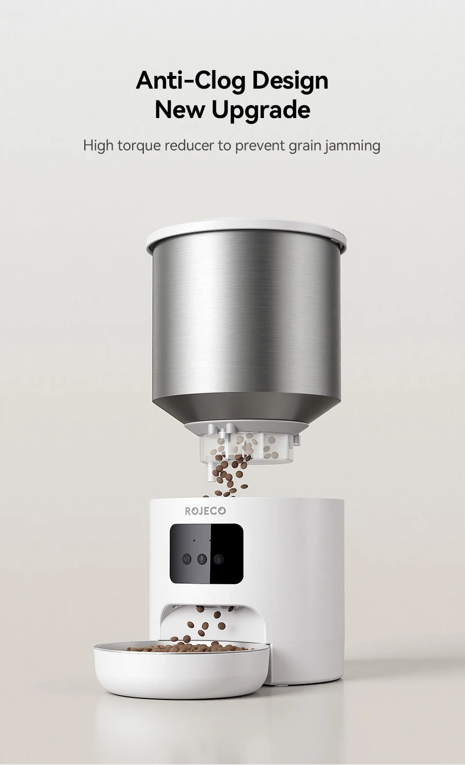 CowLost | cat-food-rojeco-4-5l-stainless-steel-smart-cat-feeder-with-wifi-app-and-voice-control |13