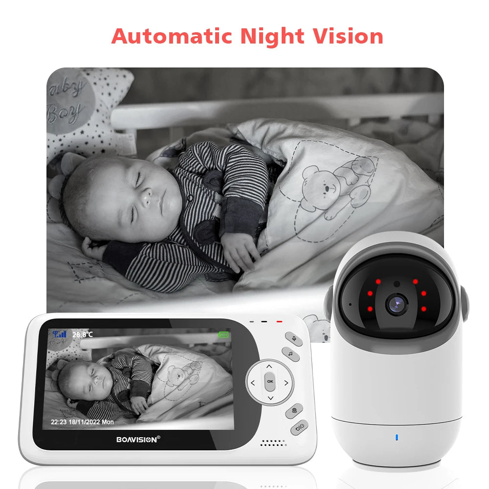CowLost | 4-3-inch-video-baby-monitor-with-pan-tilt-camera-2-4g-wireless-two-way-audio-night-vision-security-camera-babysitter-vb801 |9