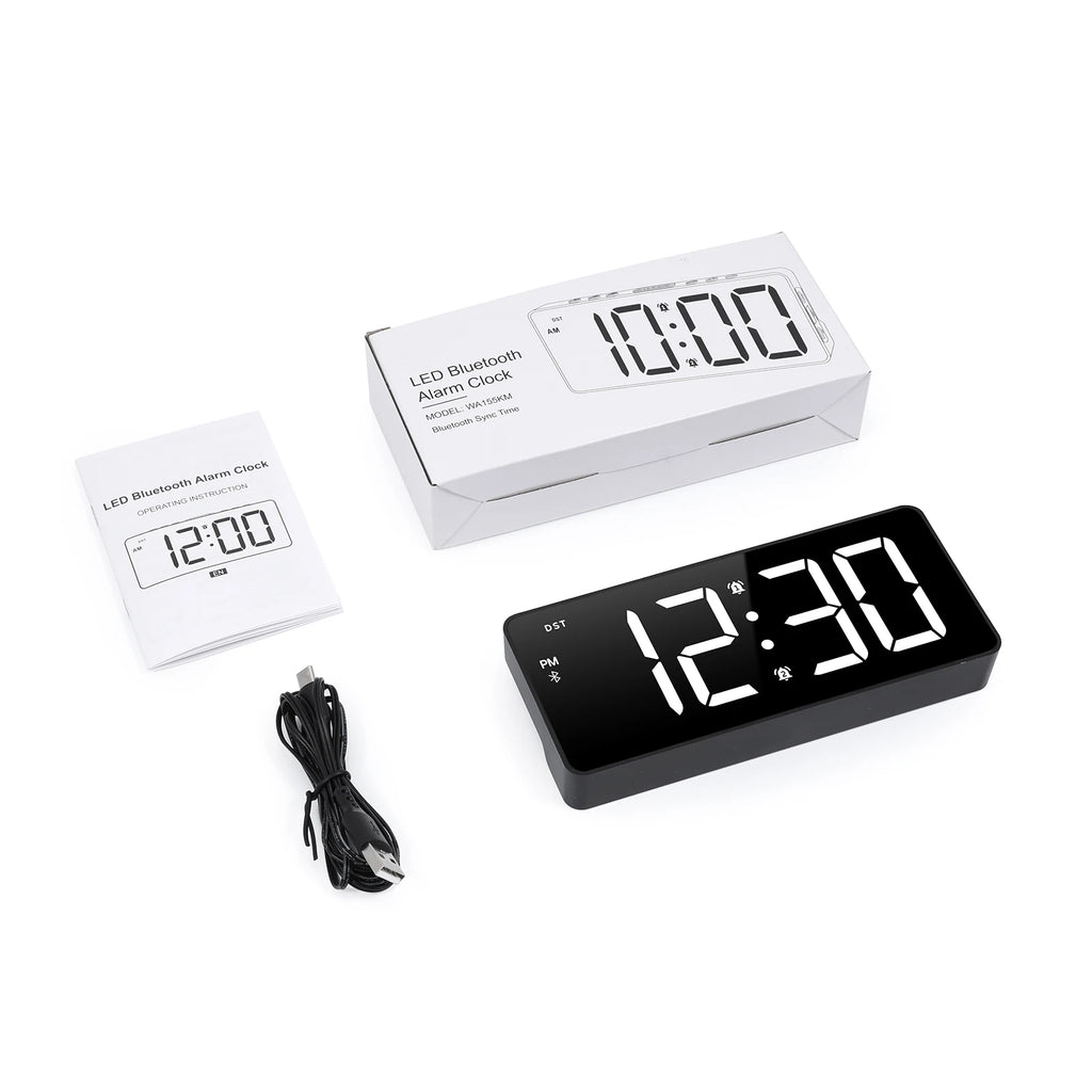 ORIA 7" LED Digital Alarm Clock with Bluetooth, Dual Alarm & 5 Brightness Levels for Home Office