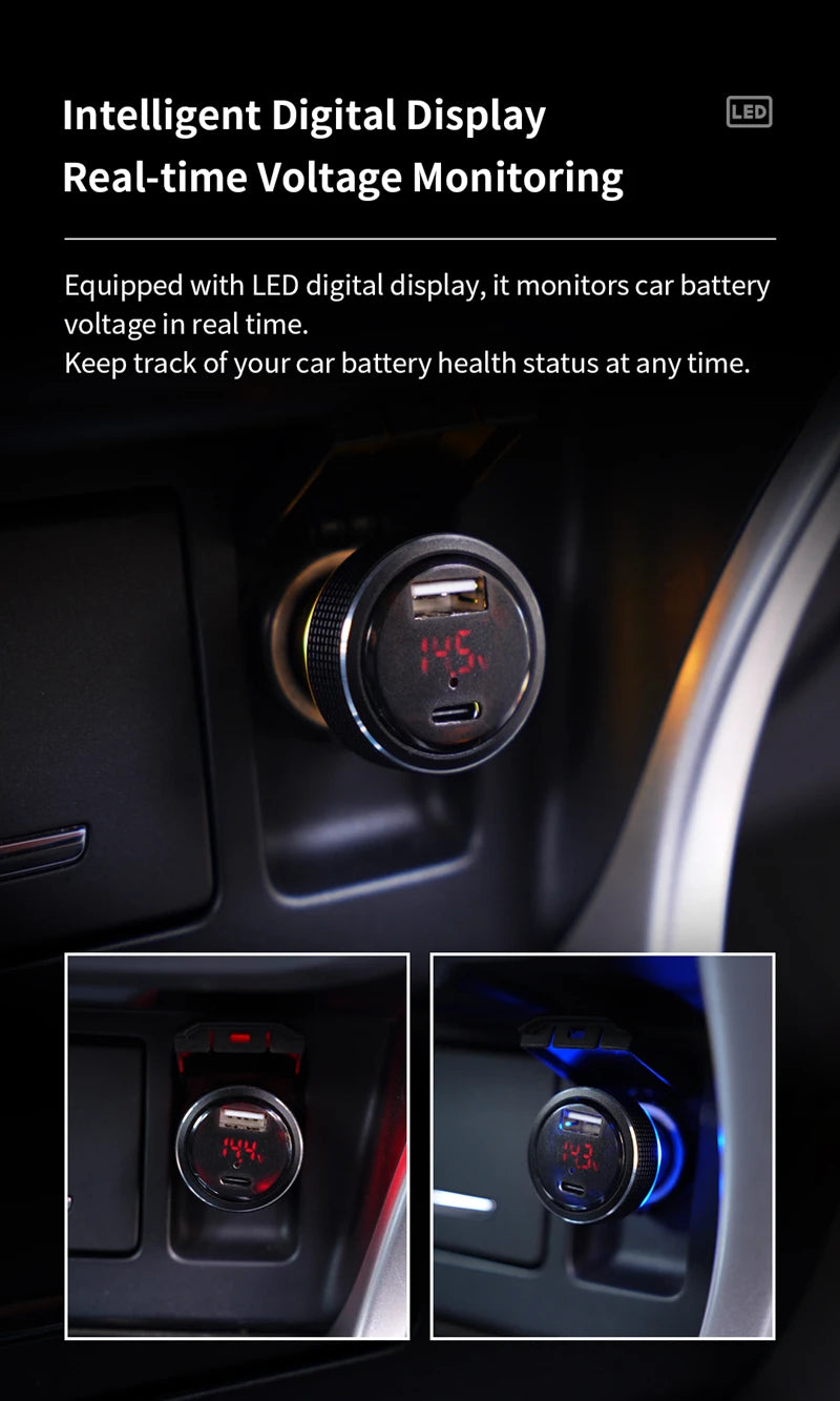 CowLost | product_id-car-charger-with-find-my-tracker-battery-voltage-display-ambient-light-pd-fast-charge-usb-c-for-ios-android |10