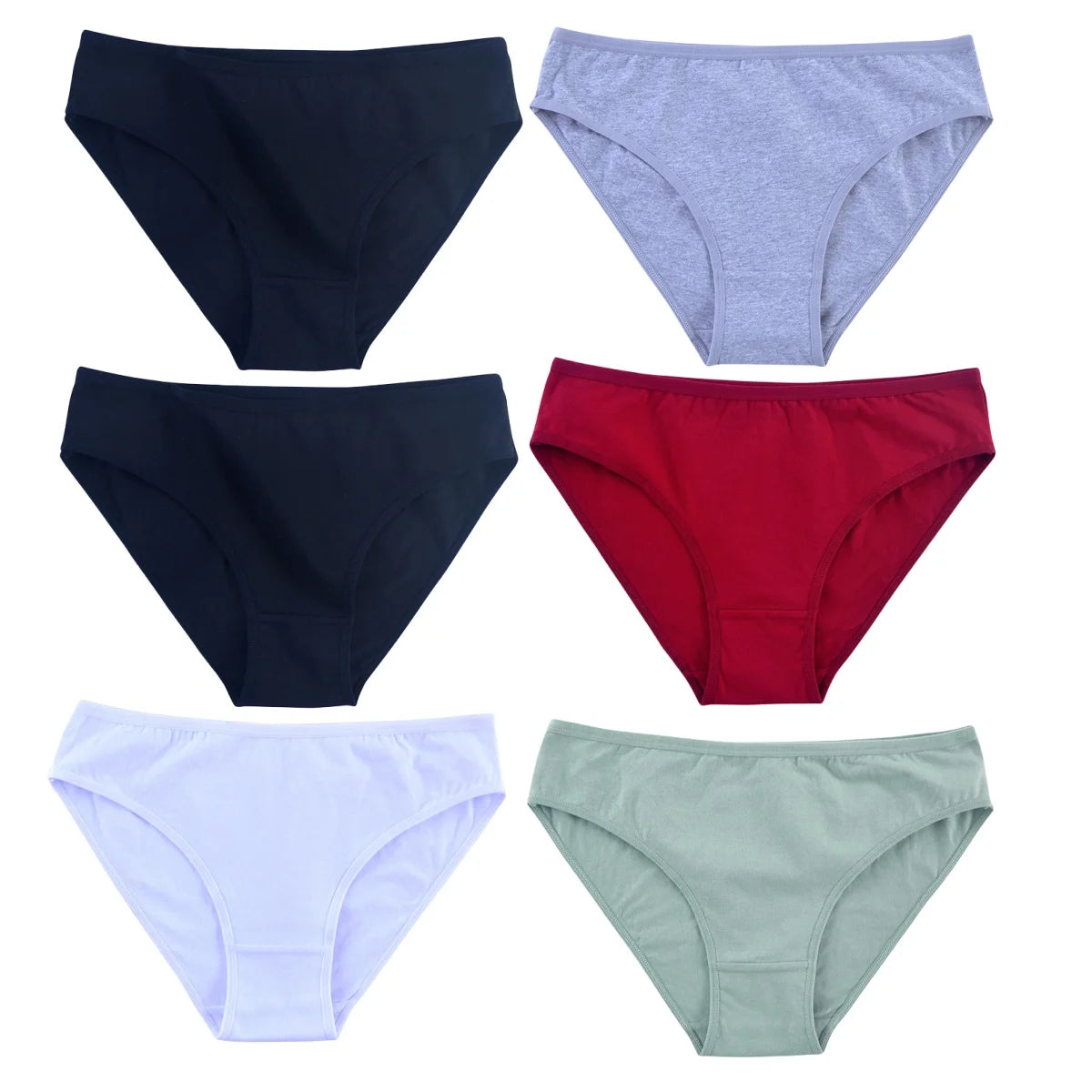 CowLost | product_id-6pcs-women-seamless-cotton-briefs-m-xl-solid-color-comfortable-panties |9