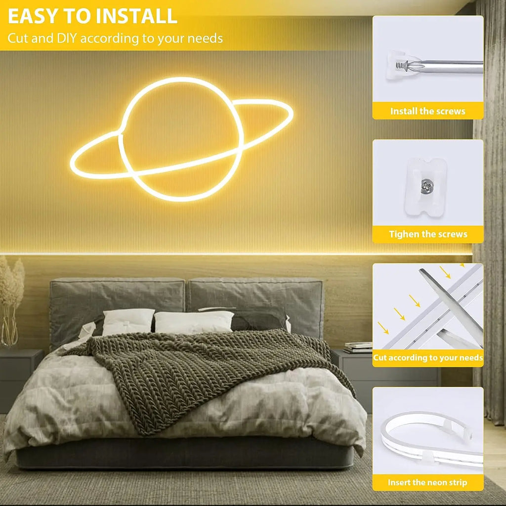 10M Warm White Neon LED Strip 120 LEDs/m IP65 Waterproof Cuttable for Indoor Outdoor Decor
