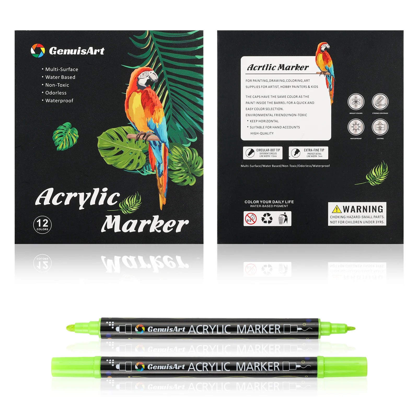 CowLost | product_id-dual-tip-acrylic-paint-pens-markers-12-80-colors-for-wood-rocks-canvas-glass-ceramic-diy-graffiti |10