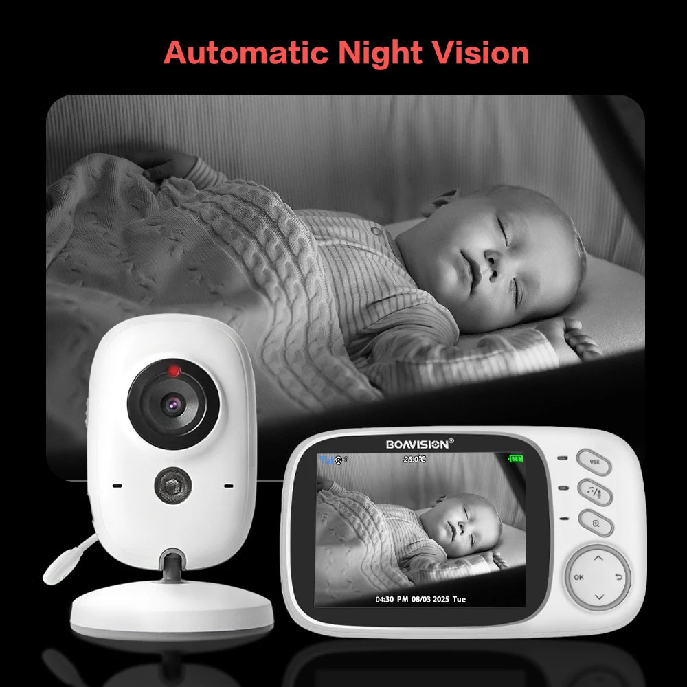 CowLost | vb603-video-baby-monitor-2-4g-wireless-with-3-2-inches-lcd-2-way-audio-talk-night-vision-surveillance-security-camera-babysitter |8