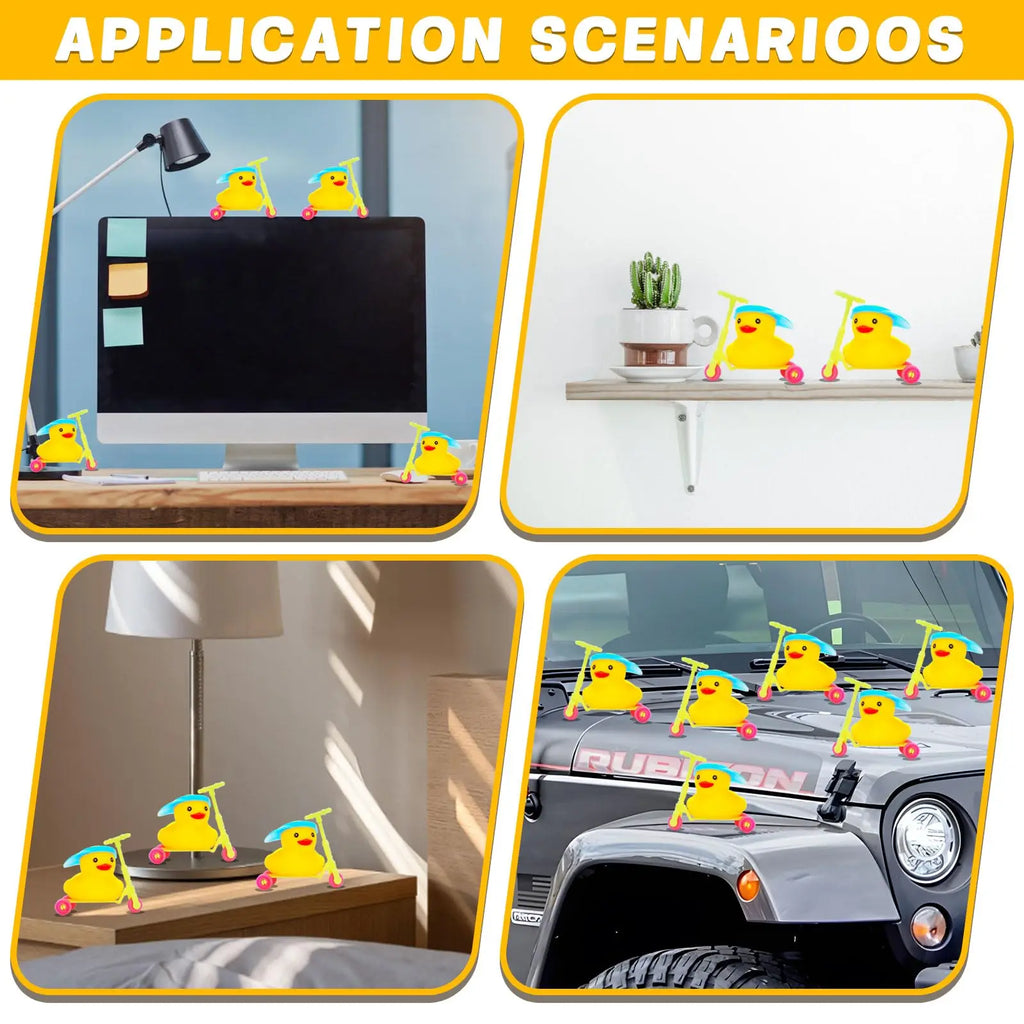 CowLost | product_id-yellow-rubber-duck-with-mini-scooter-car-dashboard-decoration-squeaky-toy-for-jeep-ducking-party-favors |6