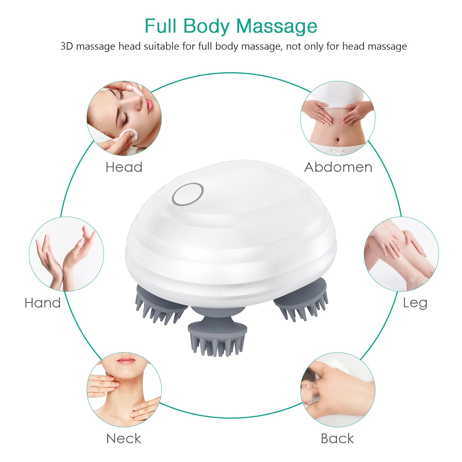 ORIA Handheld Electric Pet Massager with 8 Detachable Heads for Cats and Dogs