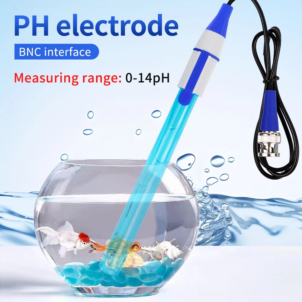 PH Electrode Probe BNC Connector ORP Replacement Sensor IP65 Glass Composite for Lab Aquarium
