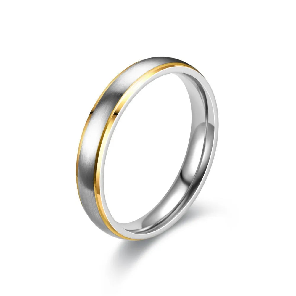 Titanium Steel Zircon Couple Rings Valentine's Day Jewelry Gift 2025 Wholesale