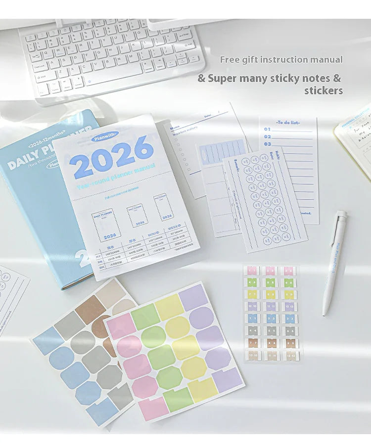 CowLost | product_id-planwith-2026-a5-planner-daily-weekly-monthly-agenda-notebook-with-multi-color-hard-cover |29