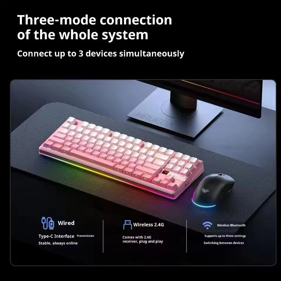 CowLost | aula-f87-pro-v2-mechanical-keyboard-3-modes-wireless-10000mah-long-battery-life |6