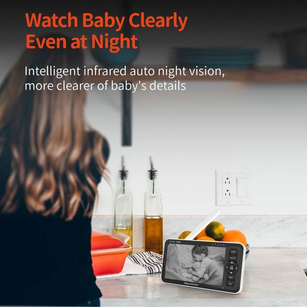 CowLost | baby-transport-accessories-babystar-5-5-hd-baby-monitor-with-pan-tilt-zoom-1000ft-range-no-wifi-night-vision-temperature-lullaby-two-way-audio-vox-mode |25