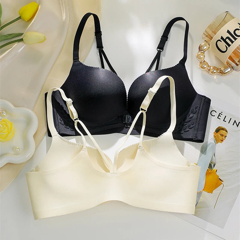 CowLost | sexy-front-button-beautiful-back-bra-for-women-with-small-breasts-seamless-flat-chest-side-breasts-no-steel-ring-large-bra |6