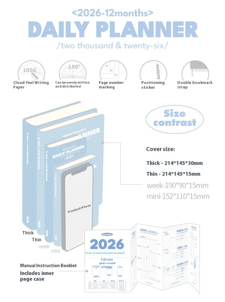 CowLost | product_id-planwith-2026-a5-planner-daily-weekly-monthly-agenda-notebook-with-multi-color-hard-cover |8