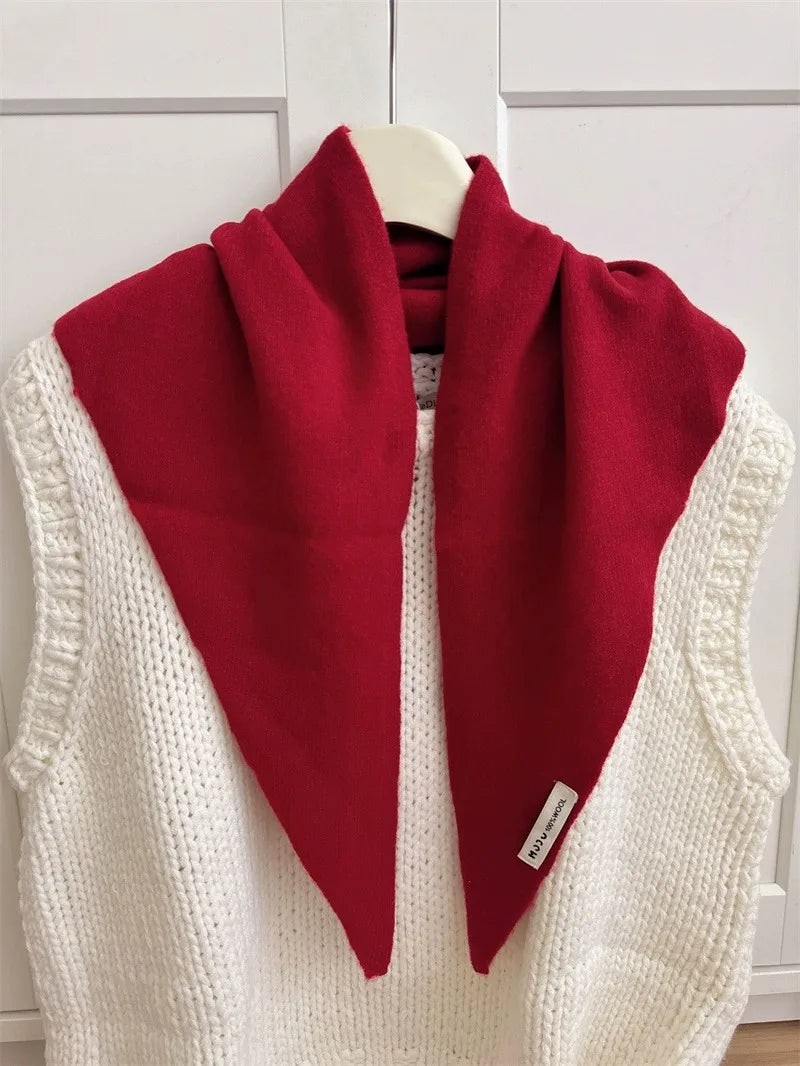 CowLost | british-korean-triangle-scarf-niche-wool-triangular |20