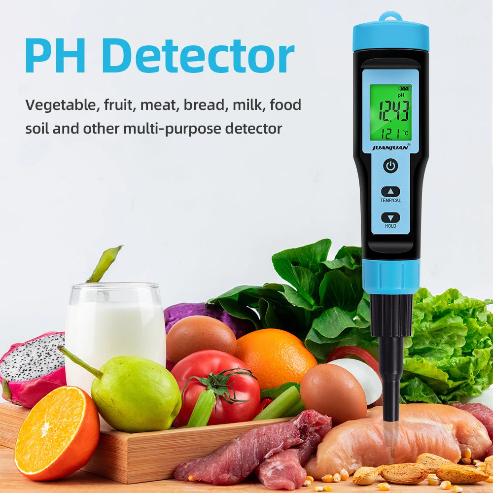 Digital PH Meter with Backlight for Food, Soil, Cosmetic, Cheese, Meat, Fruit, Dough Testing