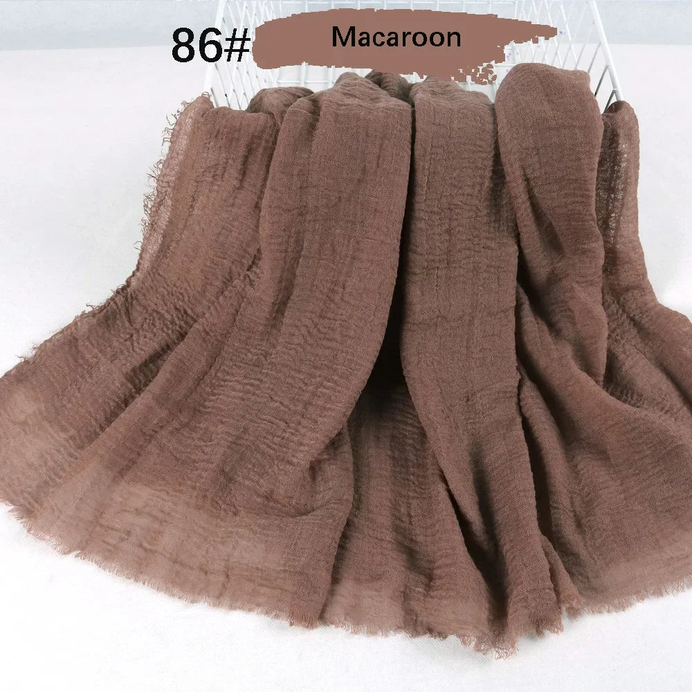180X90CM Muslim Women Crinkle Hijab Soft Cotton Scarf