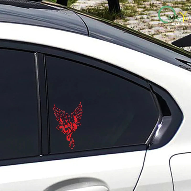 CowLost | creative-eagle-heron-cross-stitch-personalized-car-sticker |5