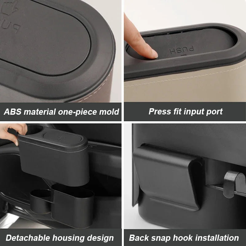 CowLost | can-organizers-product_id-car-rear-row-hanging-trash-can-with-abs-pressing-lid-and-drink-holder-universal-organizer |2