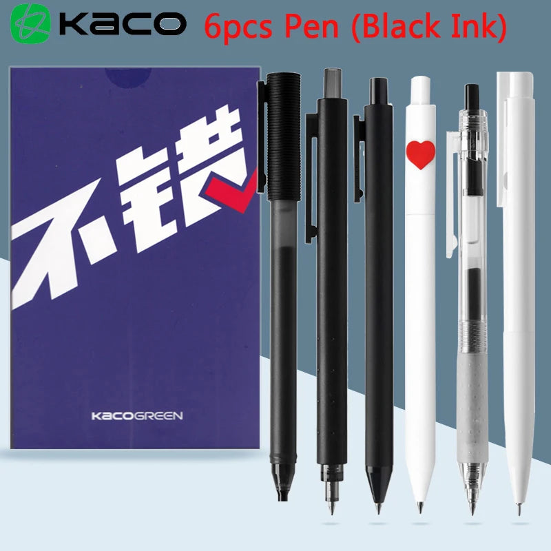 CowLost | product_id-6pcs-kaco-good-gel-pen-set-0-5mm-black-ink-press-high-capacity-for-students |10