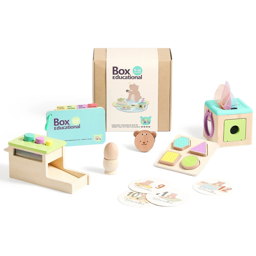 CowLost | cat-treats-8pc-wooden-montessori-toy-set-for-babies-0-12-months-early-education |5