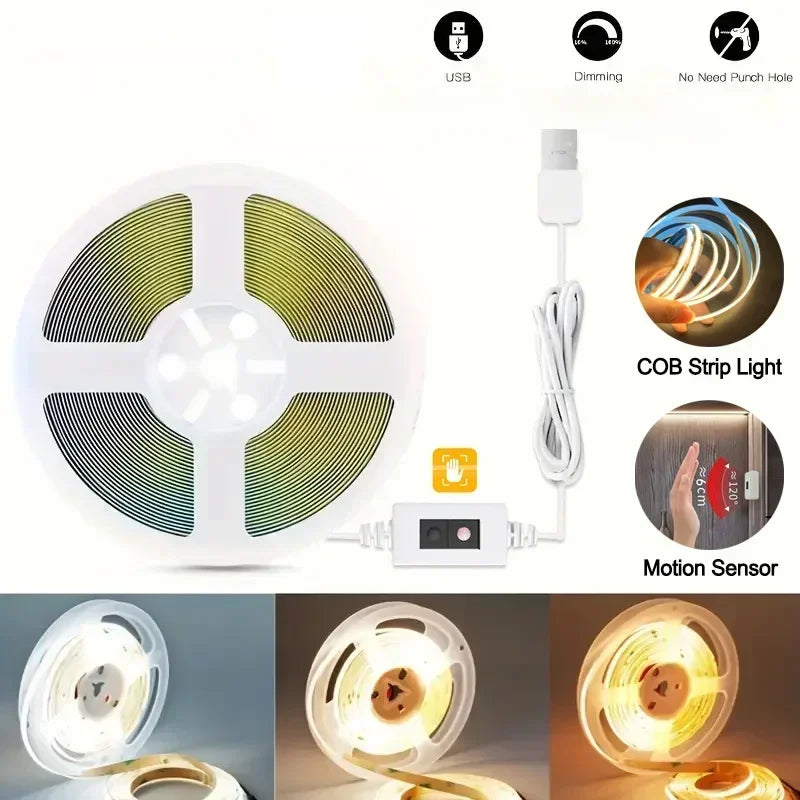 CowLost | light-ropes-strings-product_id-cob-5v-usb-led-strip-light-with-hand-sweep-sensor-dimmable-flexible-tape-for-tv-mirror-kitchen-room-backlight |9