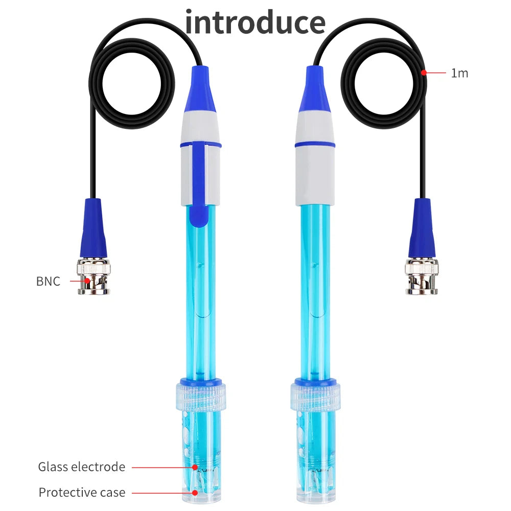 PH Electrode Probe BNC Connector ORP Replacement Sensor IP65 Glass Composite for Lab Aquarium