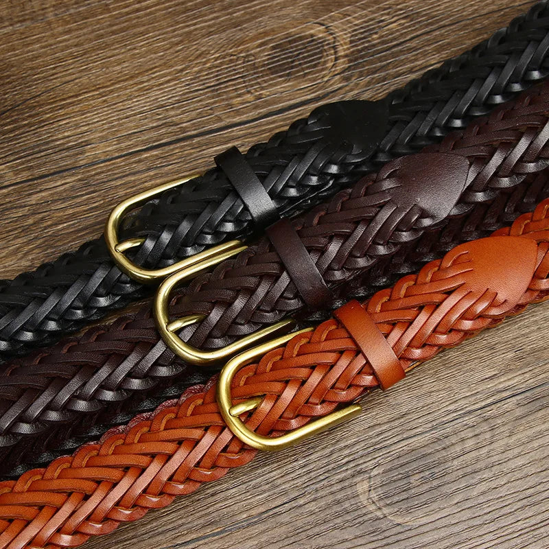 CowLost | 3cm-unisex-fashion-designer-weaving-belt |8