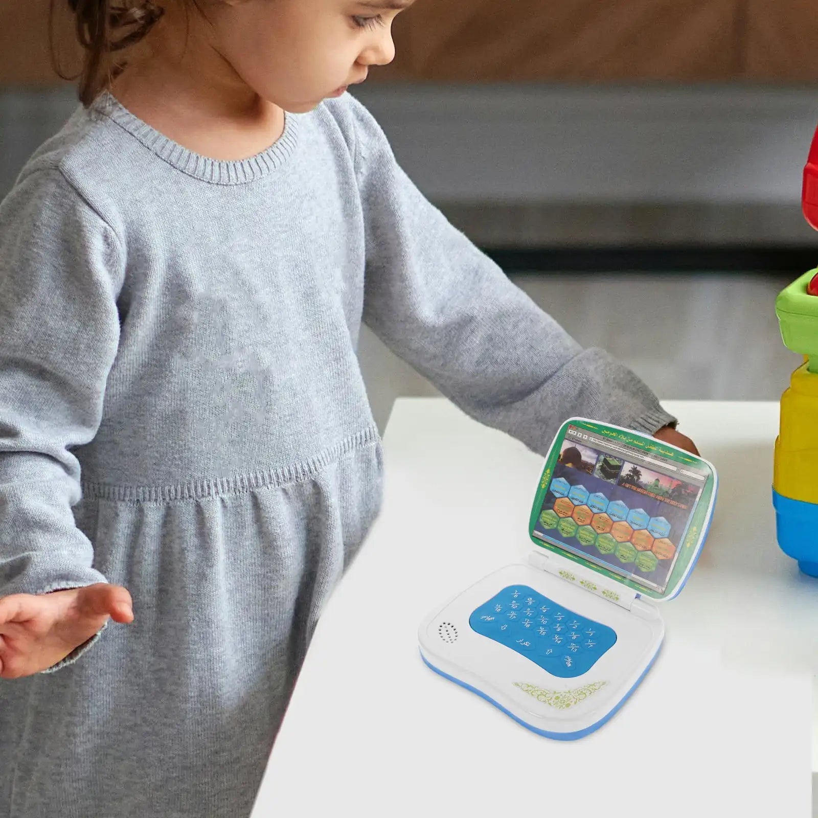 Folding Learning Laptop Toy for Muslim Kids Arabic Reading Baby Toddler Computer