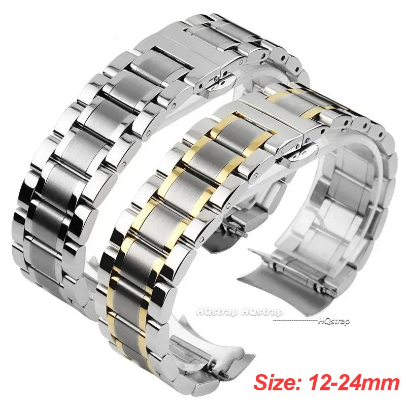 CowLost | product_id-stainless-steel-curved-end-watchband-12-24mm-metal-bracelet-with-folding-clasp |8