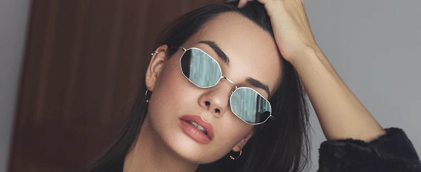 CowLost | zenottic-retro-small-polygon-polarized-sunglasses-women-metal-uv400 |12
