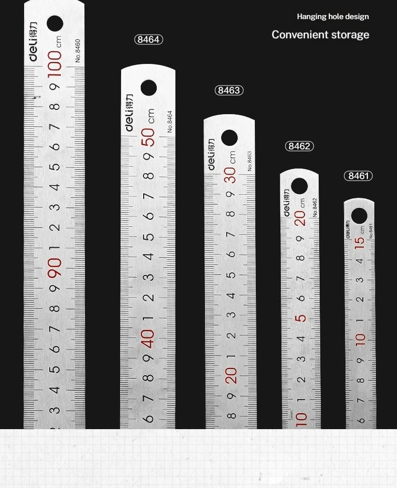 CowLost | deli-stainless-steel-ruler-for-students-and-woodworkers |12