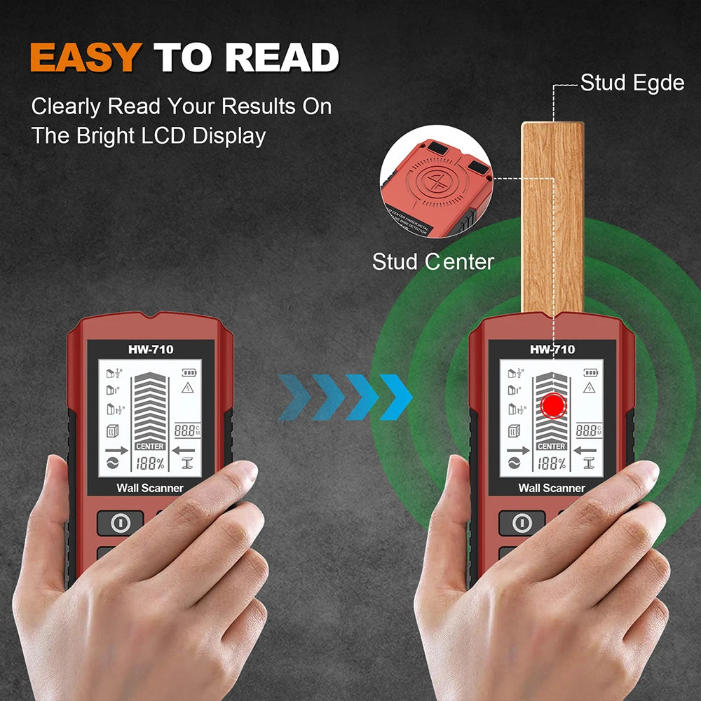 Multifunctional Handheld Wall Stud Finder Metal Detector with LCD for Home Use
