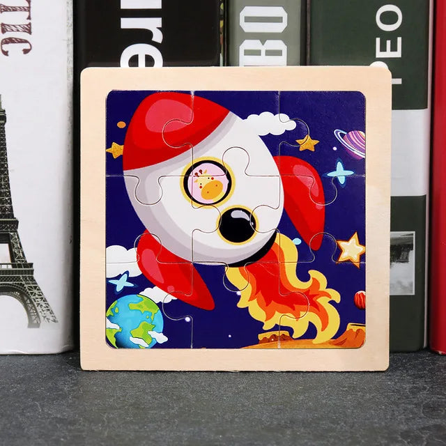 11*11cm 3D Wooden Puzzle Baby Toys